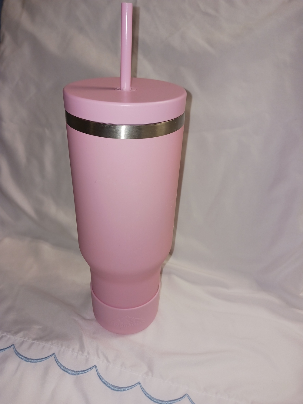 Pink Insulated Straw Tumbler with Stainless Accent